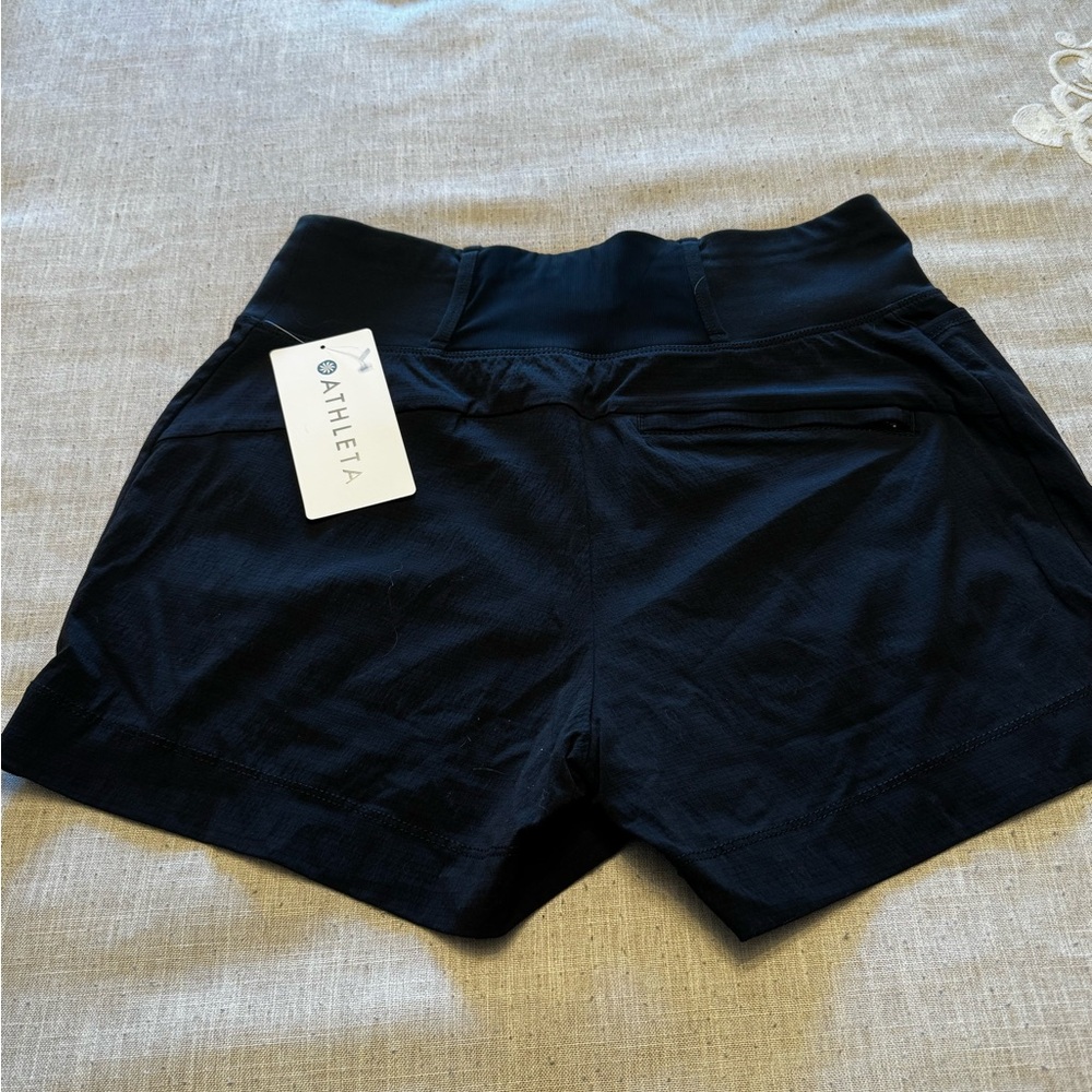 Athleta Black Athletic Shorts with Tailored Fit--Size 4